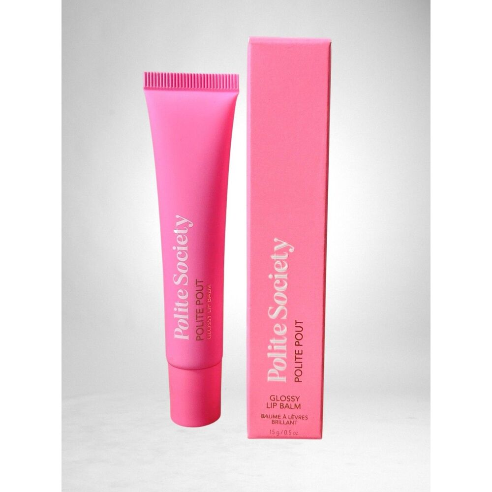 Polite Society Jellybean Polite Pout Glossy Lip Balm Pink Lip Gloss NEW IN BOX